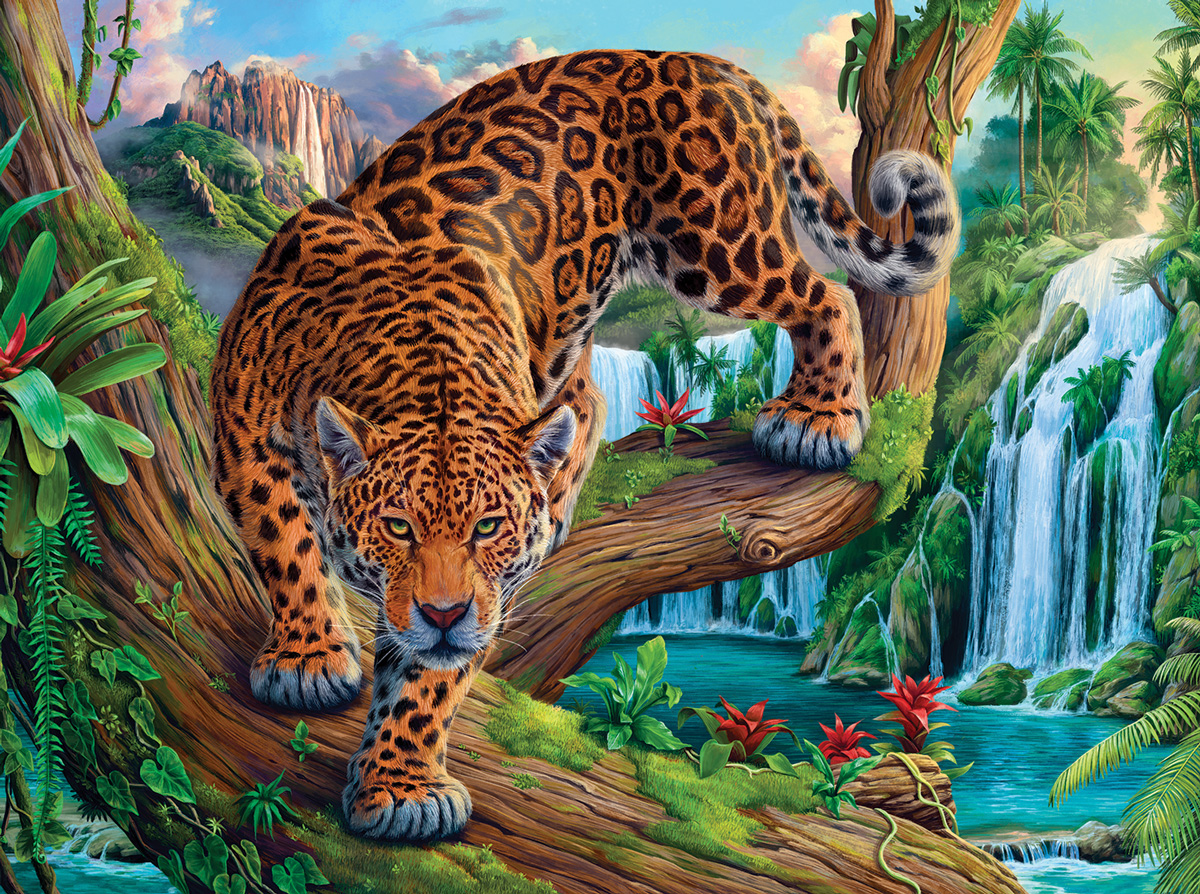 Prowling Leopard Big Cats Jigsaw Puzzle