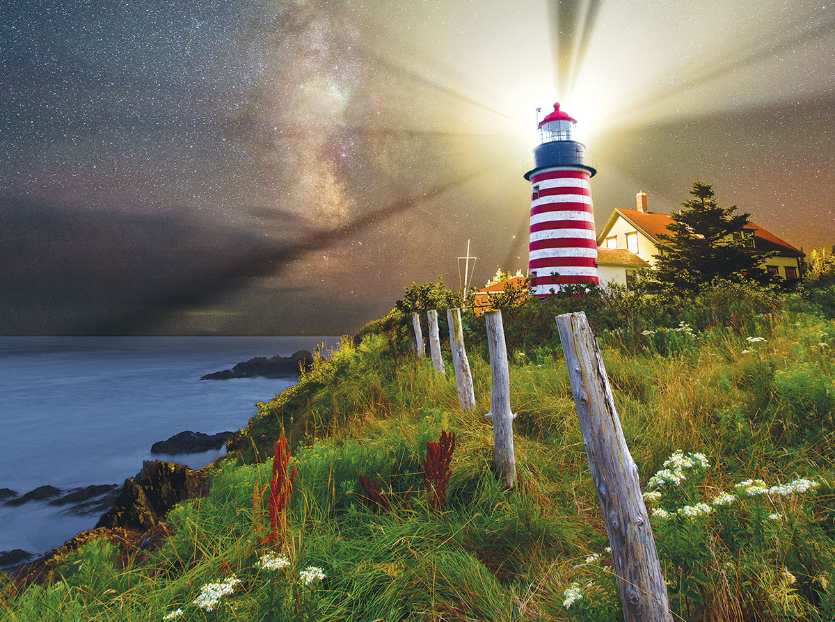 Night over West Quoddy Lighthouse - Scratch and Dent Jigsaw Puzzle
