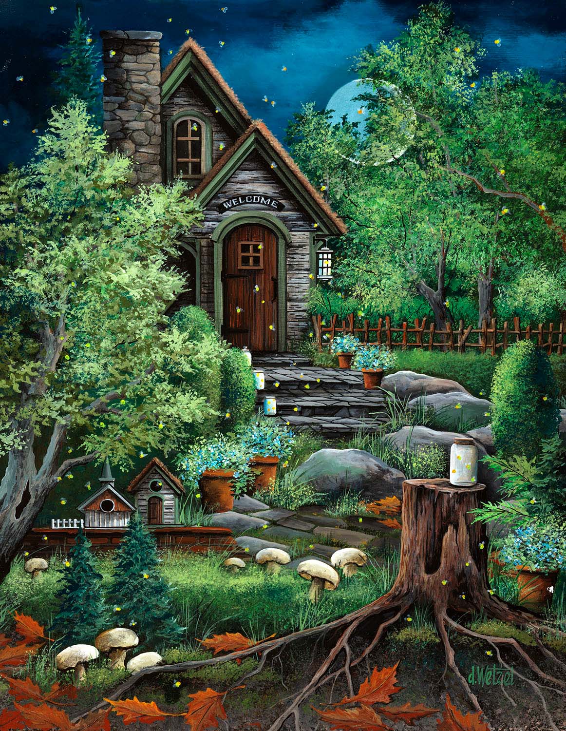 Fairyland and Fireflies Flower & Garden Jigsaw Puzzle