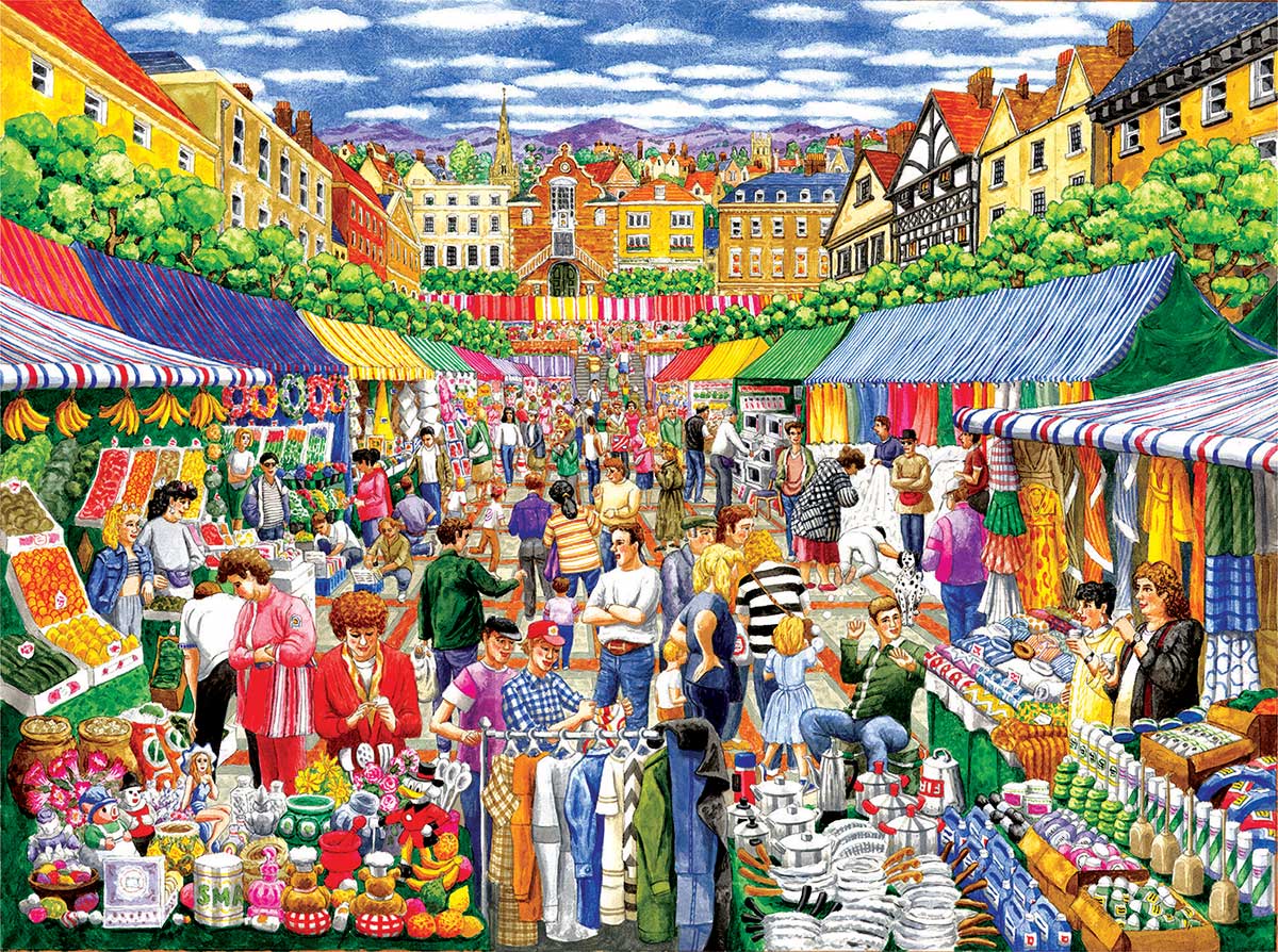 A Day at the Marketplace - Scratch and Dent Food and Drink Jigsaw Puzzle