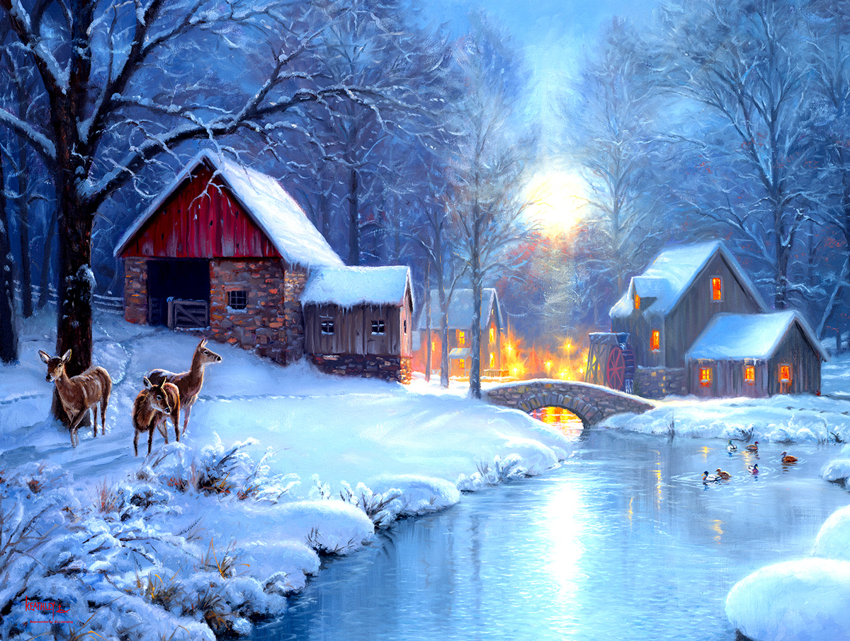 Winters Eve Winter Jigsaw Puzzle