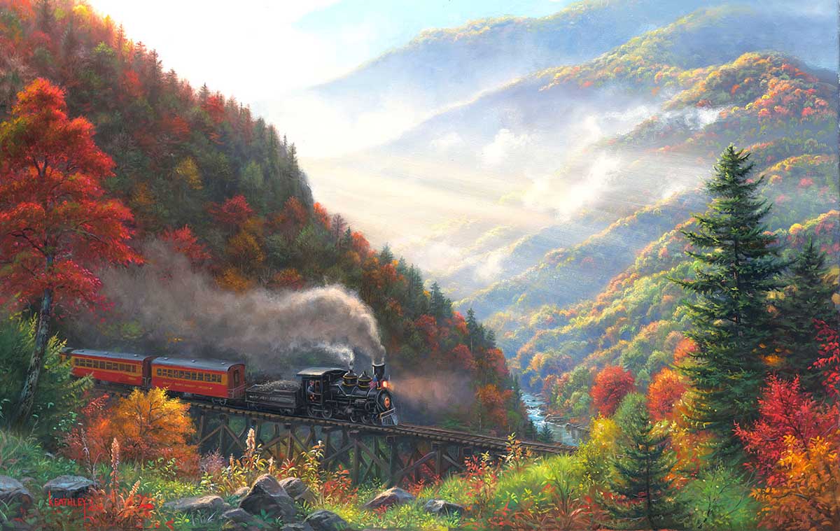 Great Smoky Mountain Railroad - Scratch and Dent Train Jigsaw Puzzle