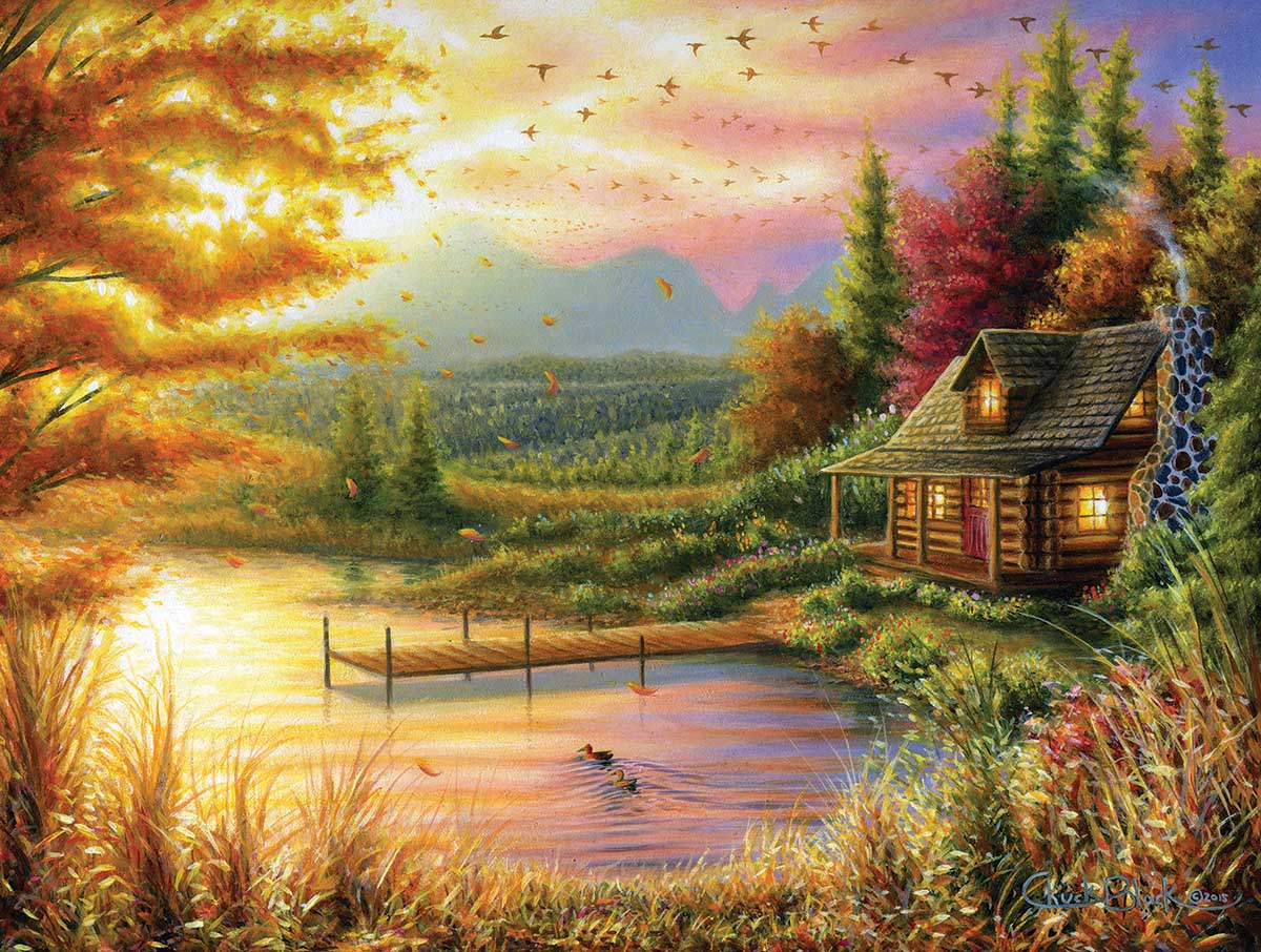 Christmas Magic Cabin & Cottage Jigsaw Puzzle By RoseArt