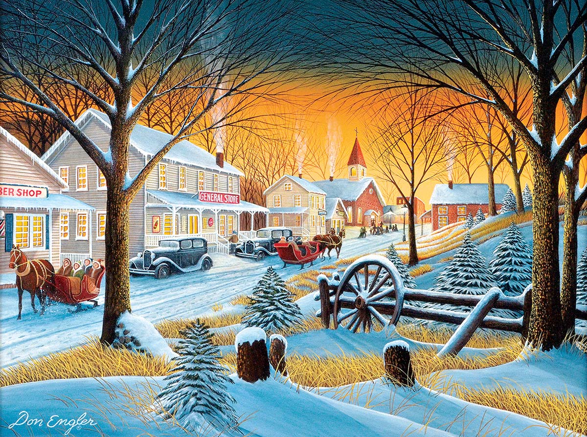 Downtown Saturday Night General Store Jigsaw Puzzle