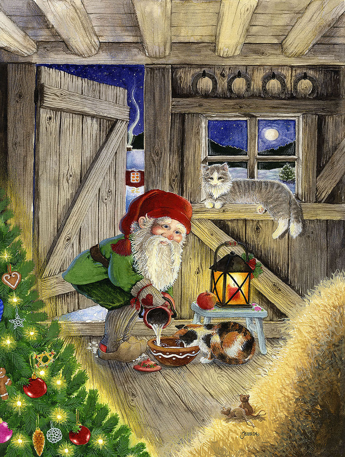 Christmas in the Barn Christmas Jigsaw Puzzle