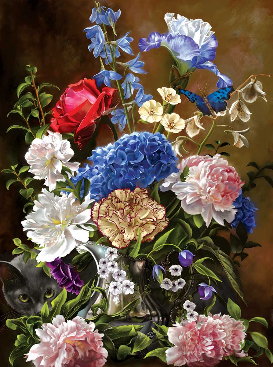 Bouquet in Blue Fine Art Jigsaw Puzzle
