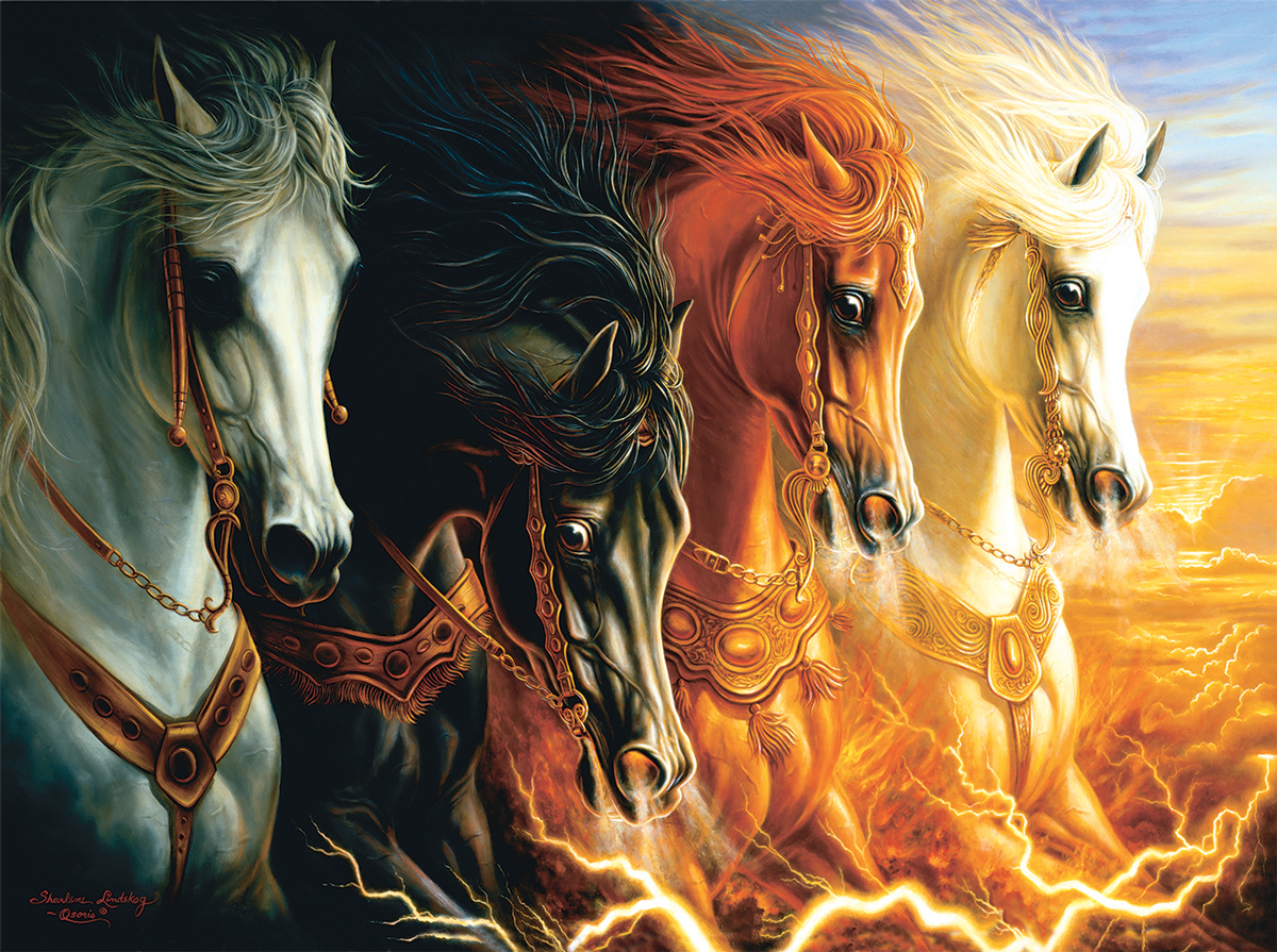 Four Horses of the Apocalypse - Scratch and Dent Horse Jigsaw Puzzle