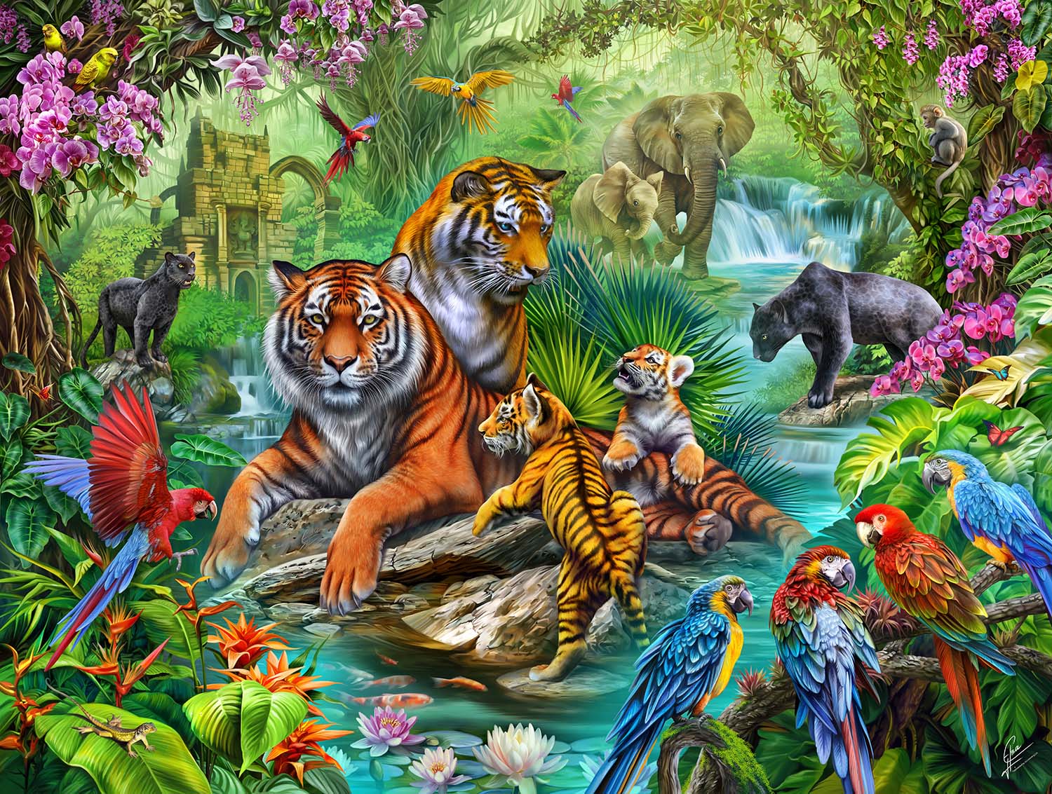 Tiger Jungle Jungle Animals Jigsaw Puzzle