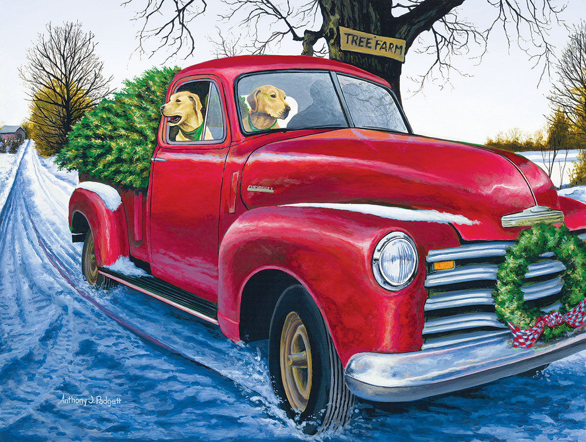 A Red Car for Christmas Christmas Jigsaw Puzzle By SunsOut
