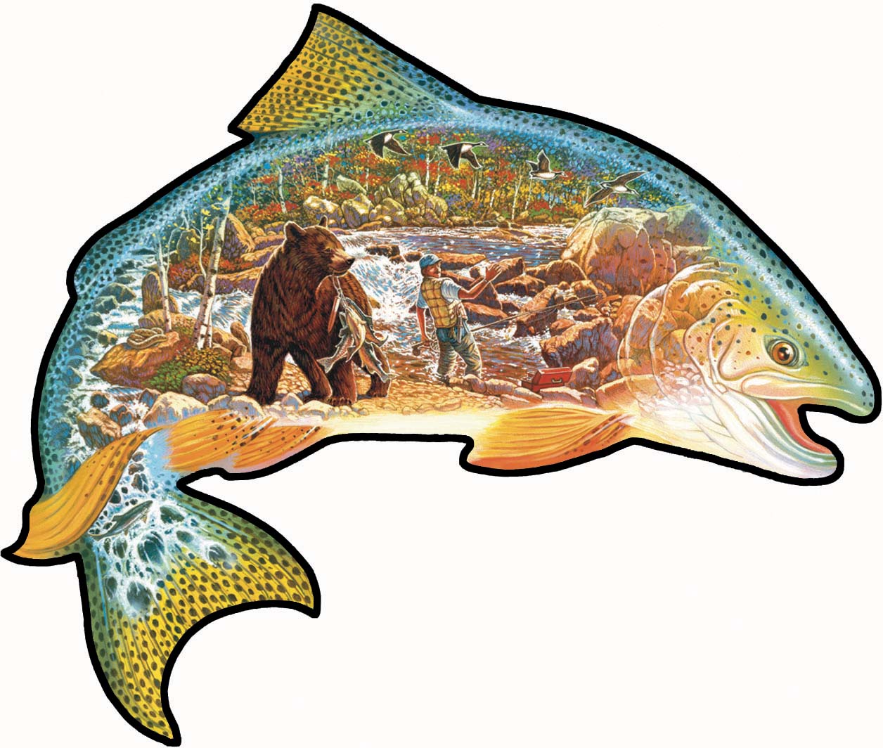 Trout Story Bear Shaped Puzzle