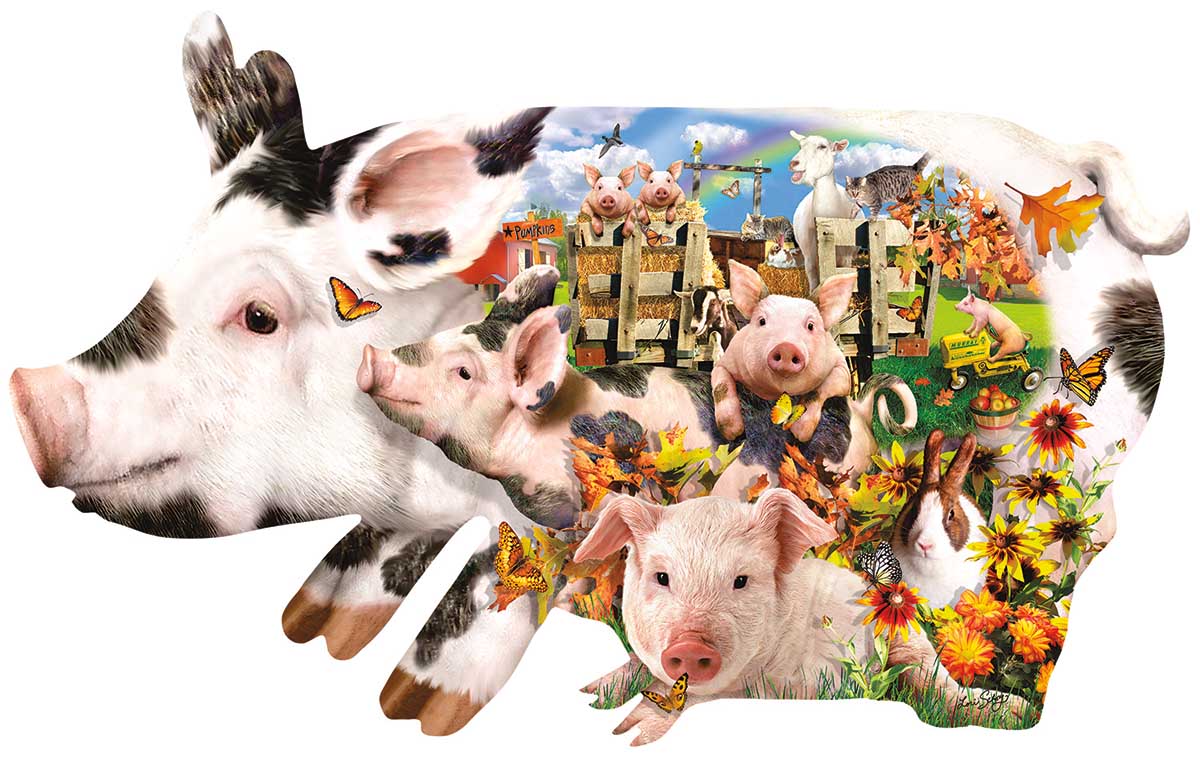 Harvest Pigs Farm Animal Shaped Puzzle