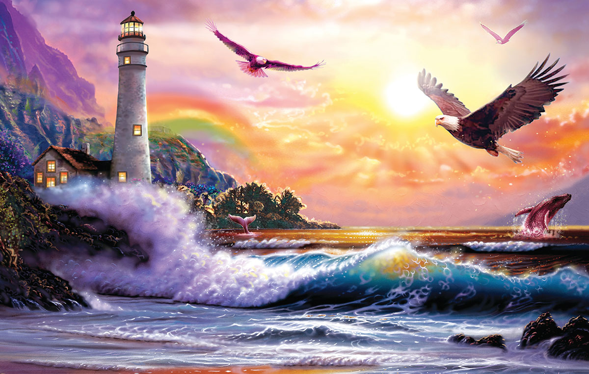 Peaceful Seascape - Scratch and Dent Lighthouse Jigsaw Puzzle