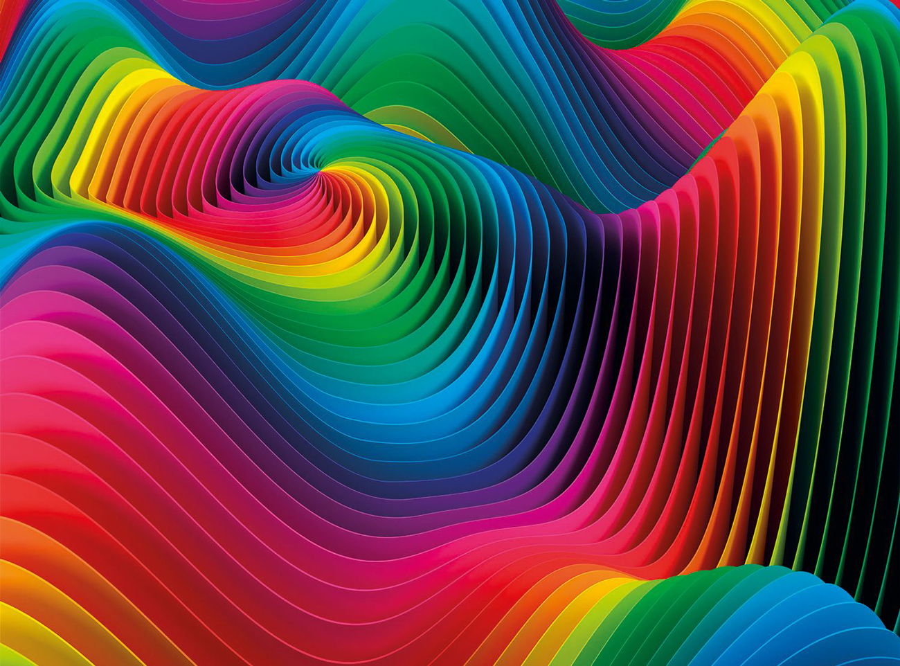 Waves Rainbow & Gradient Jigsaw Puzzle