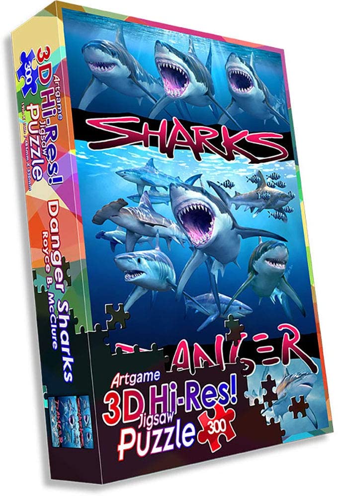 Danger Sharks Sea Life Jigsaw Puzzle