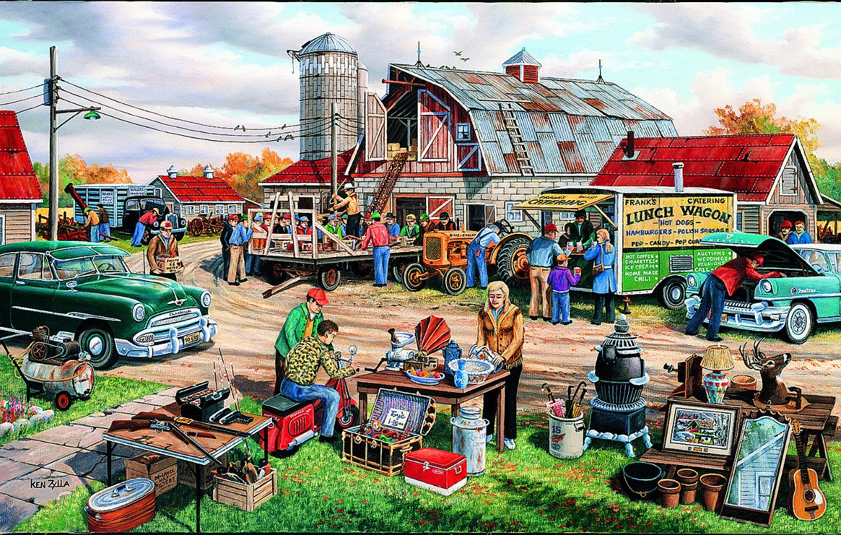 Country Yard Sale - Scratch and Dent Farm Jigsaw Puzzle