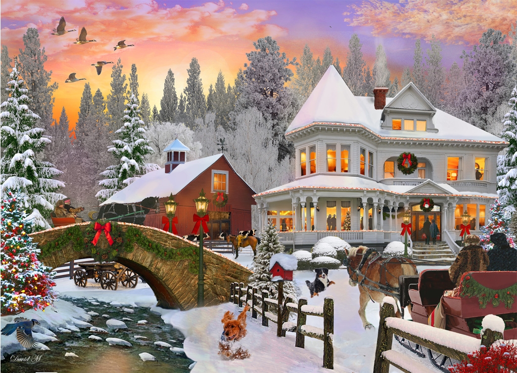 Country Christmas Christmas Jigsaw Puzzle