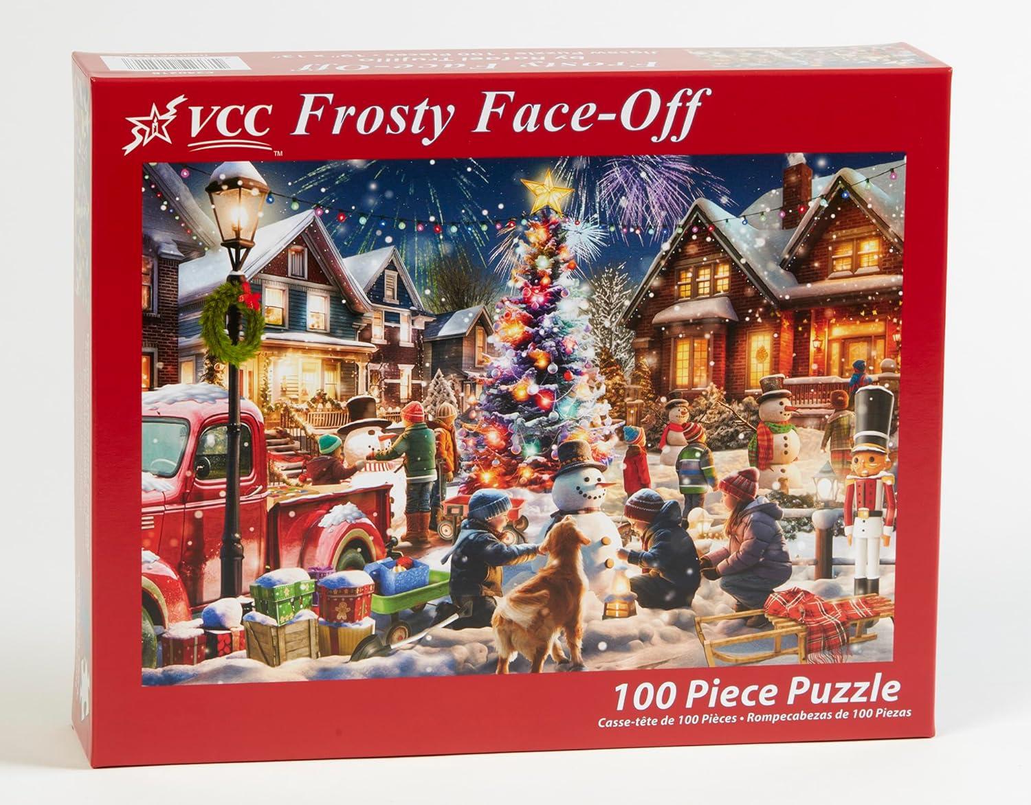 Frosty Face-Off , 100 Pieces, Vermont Christmas Company | Puzzle Warehouse