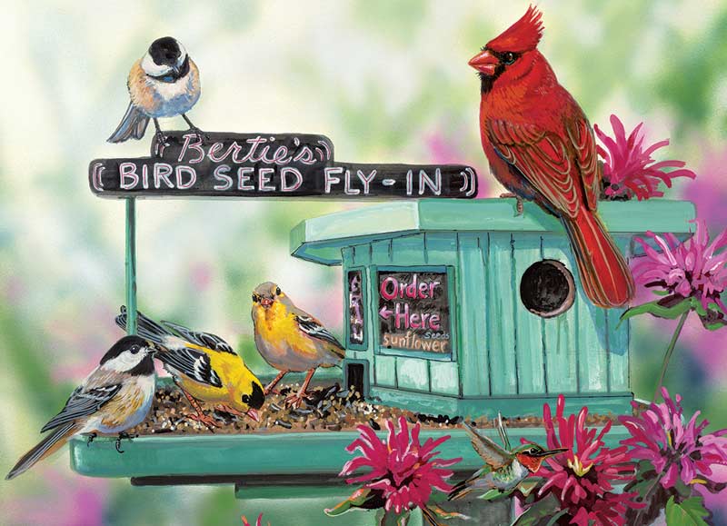 Bertie's Bird Seed Fly-In - Scratch and Dent Birds Jigsaw Puzzle