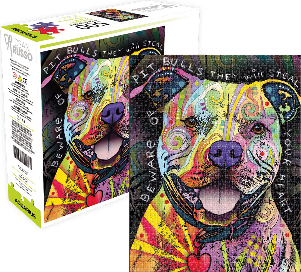 Beware Pit Bull - Scratch and Dent Dogs Jigsaw Puzzle