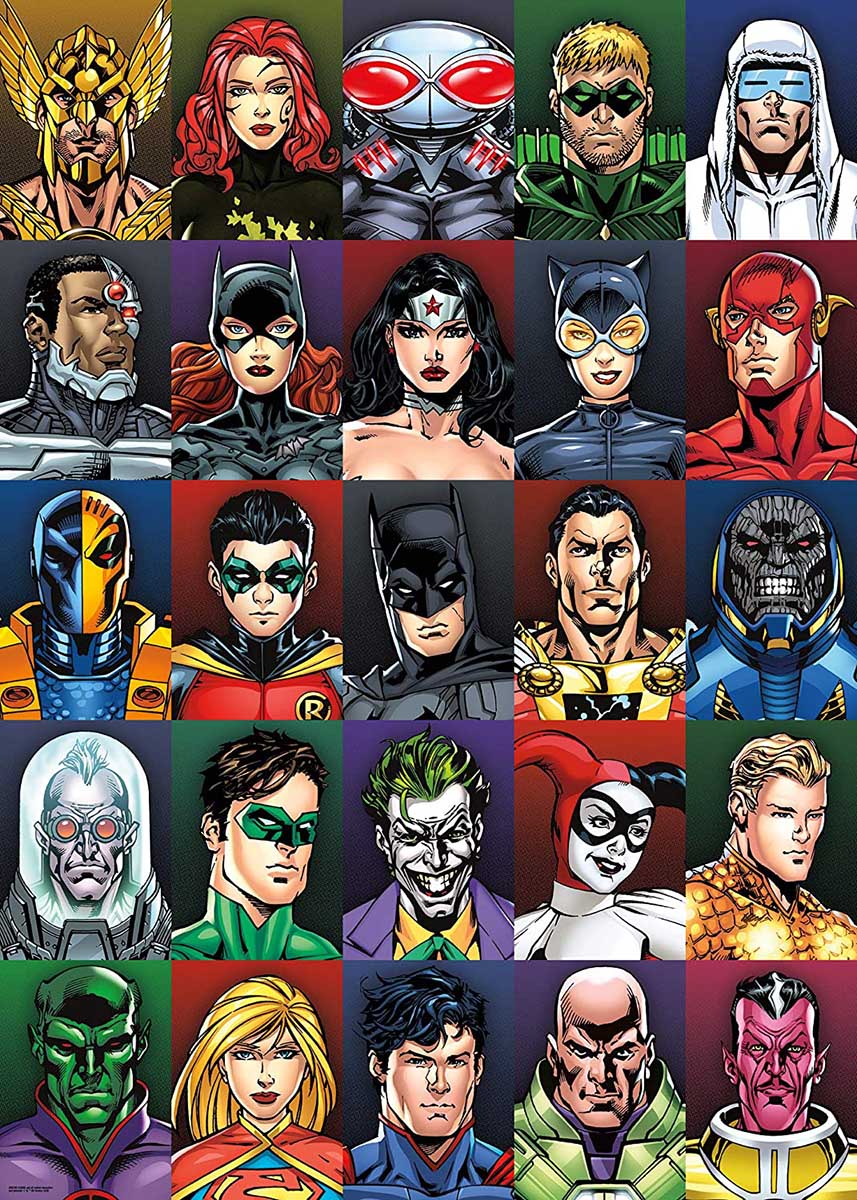 DC Comics Faces Superheroes Jigsaw Puzzle