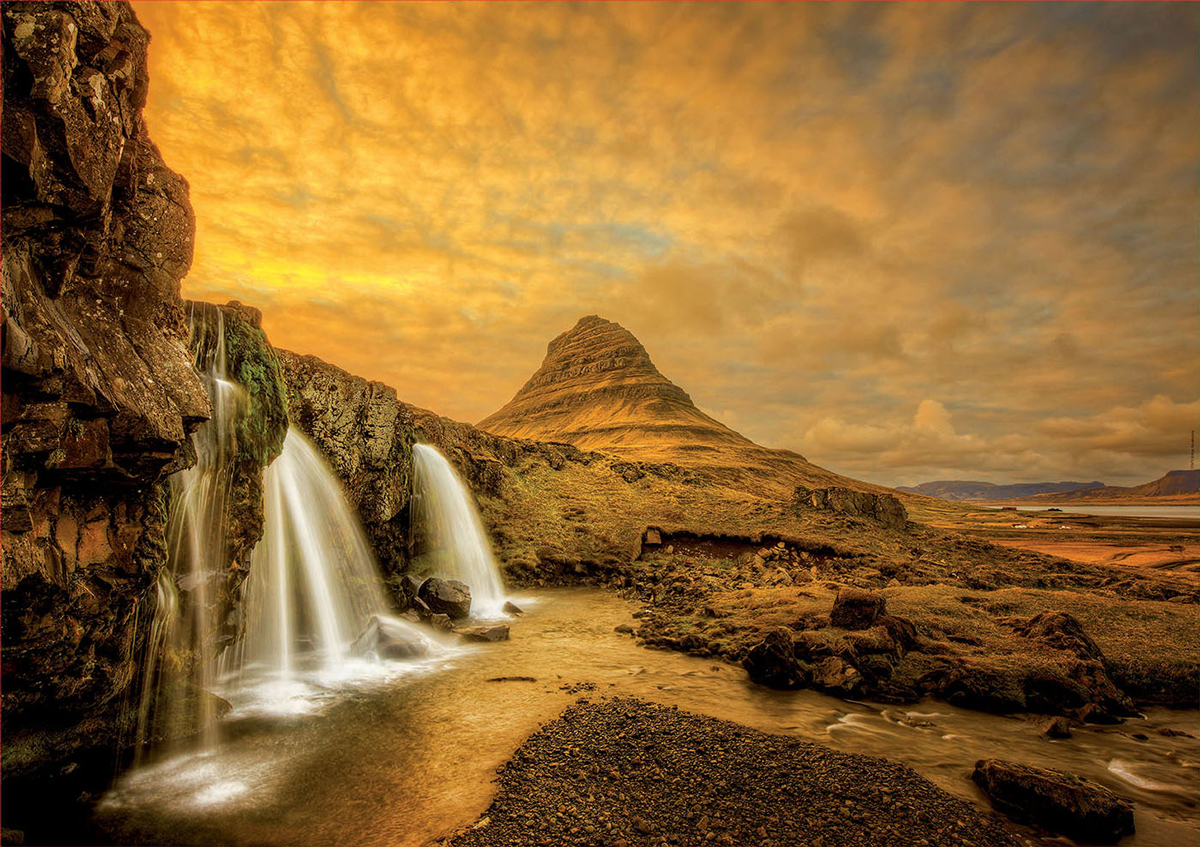 Kirkjufellsfoss Waterfall, Iceland - Scratch and Dent Landscape Jigsaw Puzzle