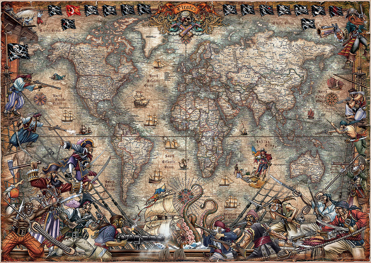 Pirates Map Maps & Geography Jigsaw Puzzle