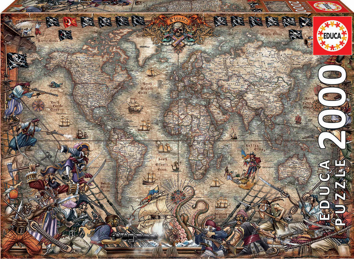 Pirates Map - Scratch and Dent Maps & Geography