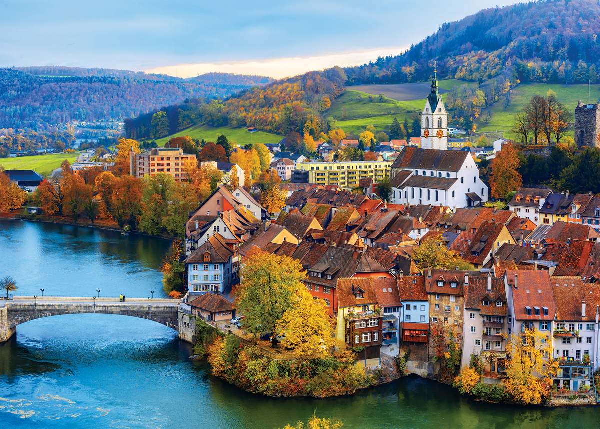 Swiss River Village - Scratch and Dent Landscape Jigsaw Puzzle