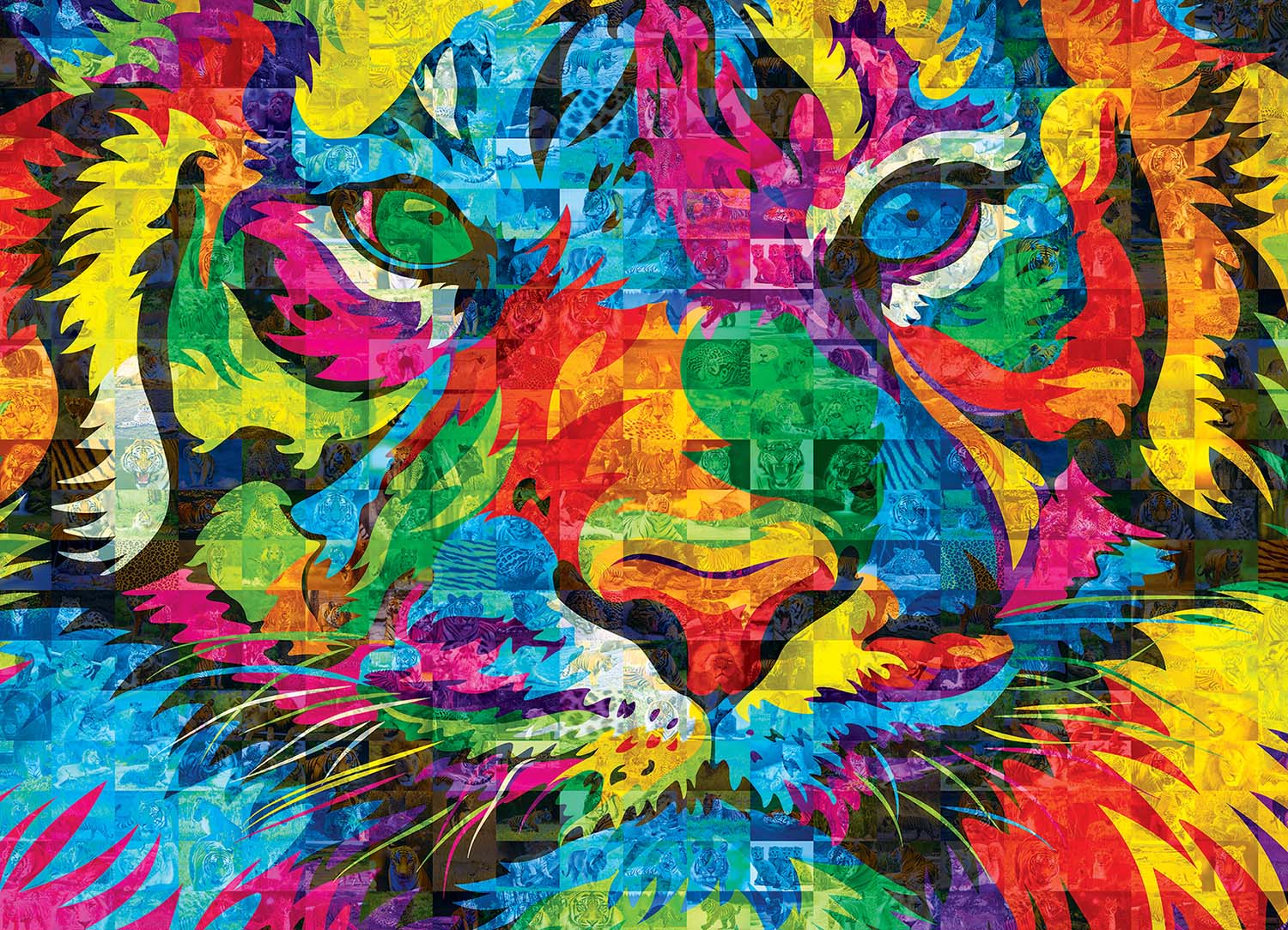Rainbow Tiger Rainbow & Gradient Jigsaw Puzzle