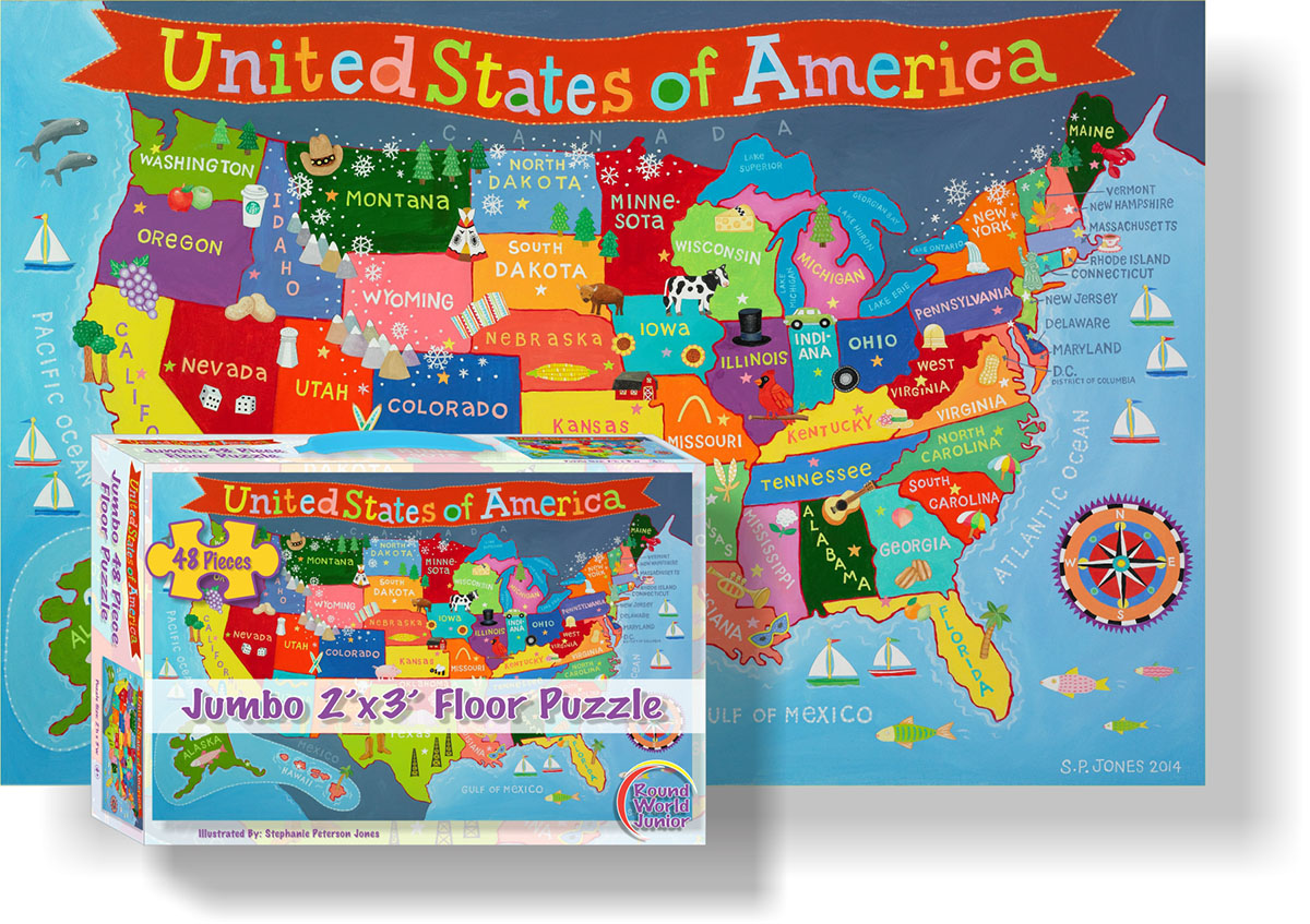 Kid's USA Floor Puzzle Maps & Geography Floor Puzzle