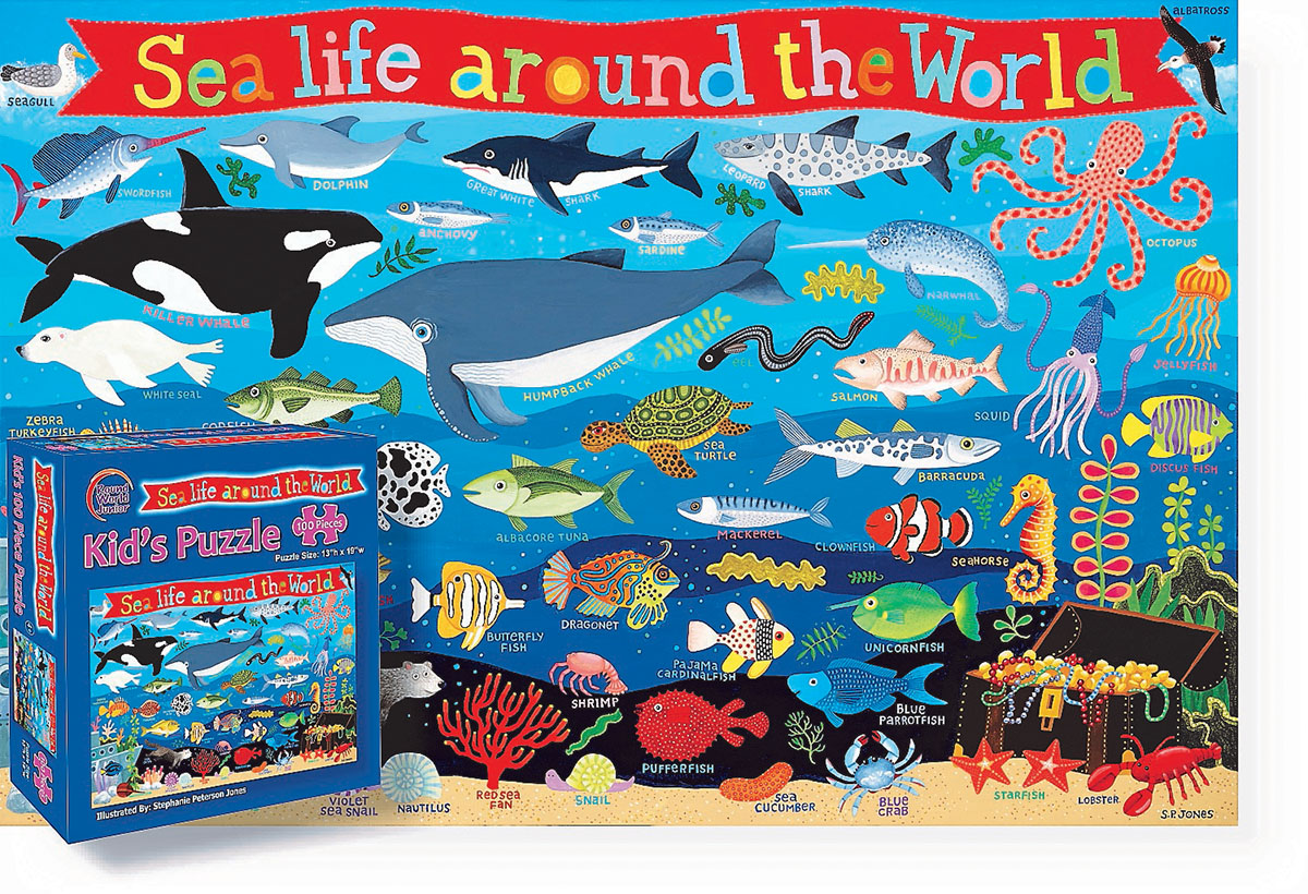 Kid's Sea Life Around the World Sea Life Children's Puzzles