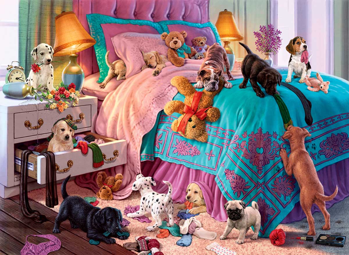 Naughty Puppies Dogs Jigsaw Puzzle