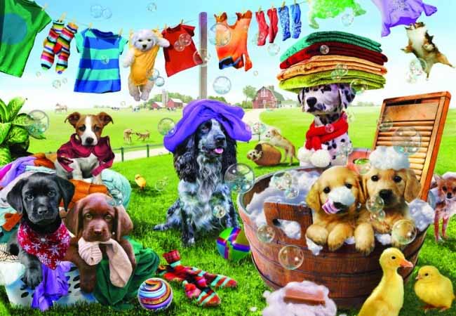 Puppies Playing Dogs Jigsaw Puzzle