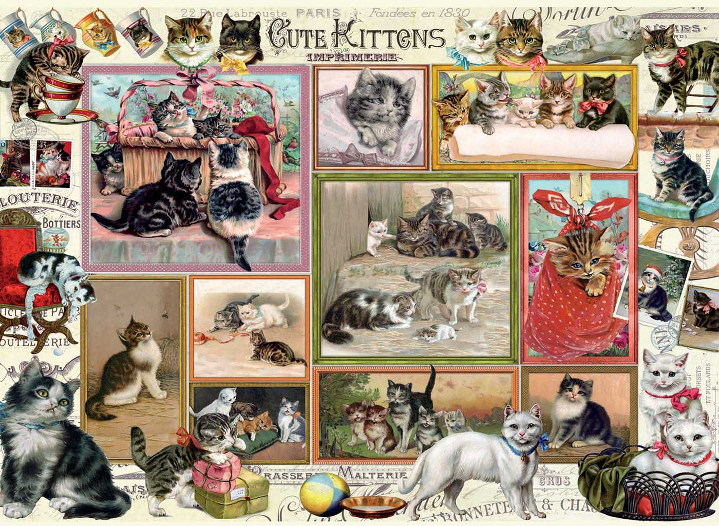 Cute Kittens & Comical Dogs Cats Jigsaw Puzzle