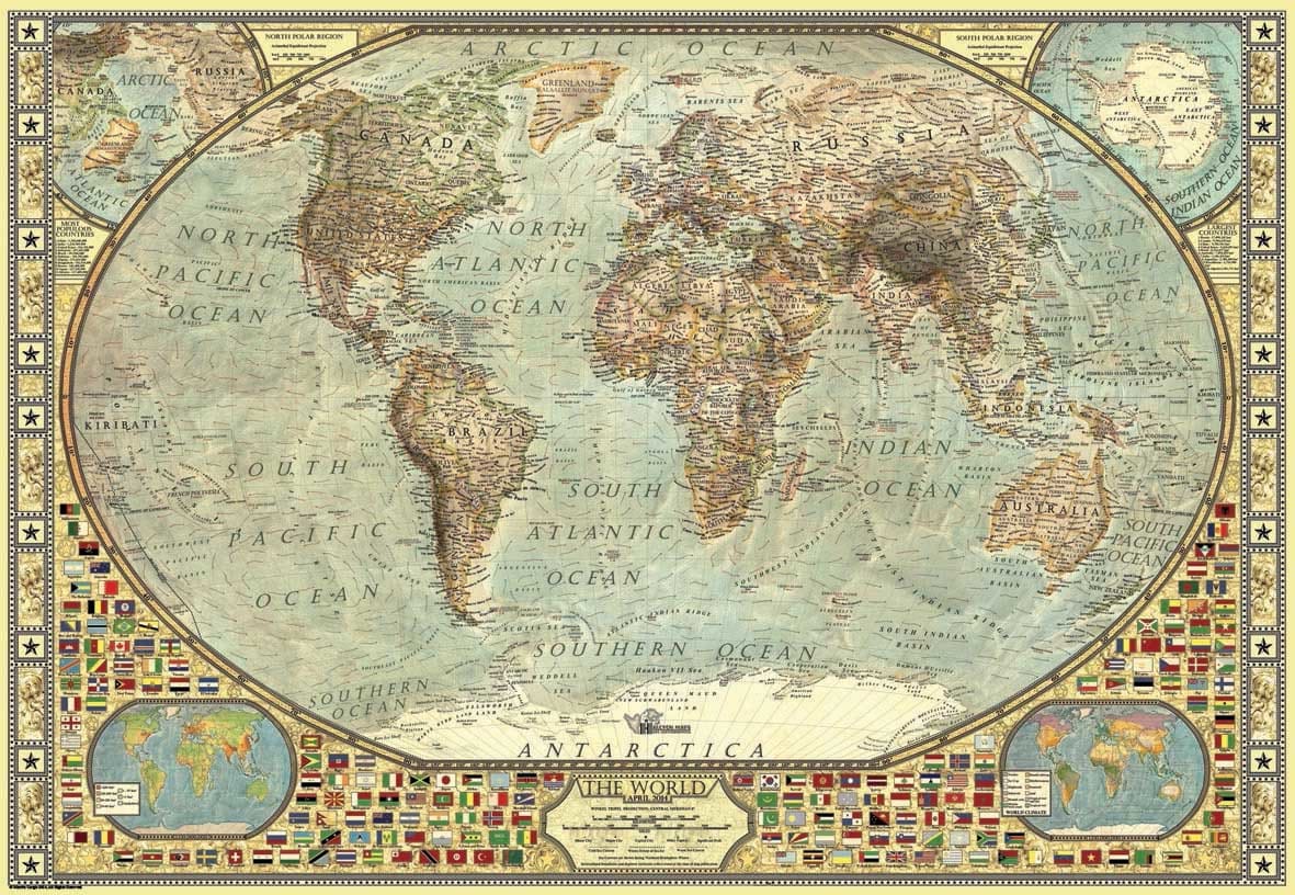 ジグソーパズル HEYE PAZZLE(2000piece) Map Art 29845 Amazing World - 2000 Piece Jigsaw Puzzle by Heye | Puzzle