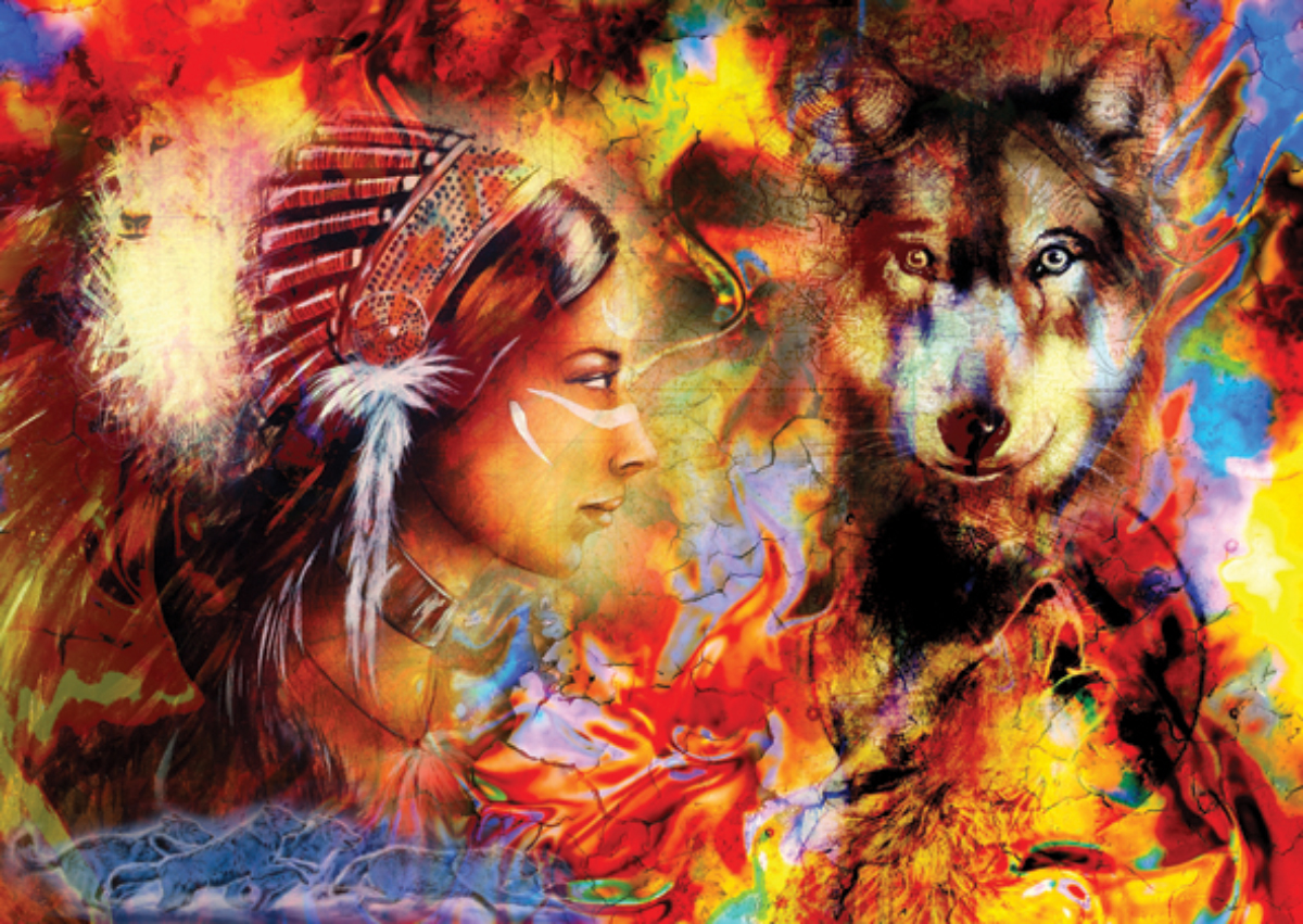 Wolf Maiden - Scratch and Dent Native American Jigsaw Puzzle
