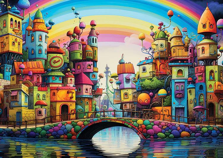 Rainbow City Fantasy Jigsaw Puzzle