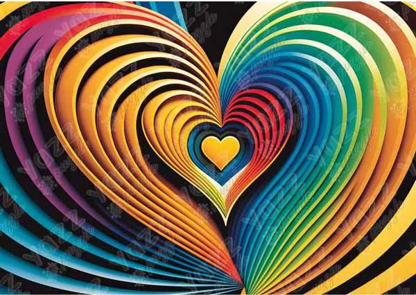 In Heart Rainbow & Gradient Jigsaw Puzzle