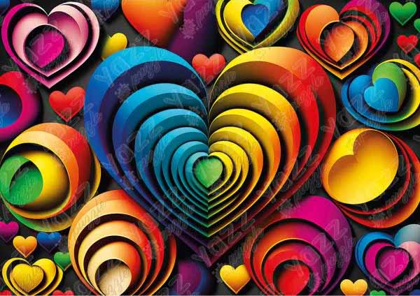 Colorful Heart Collage Jigsaw Puzzle