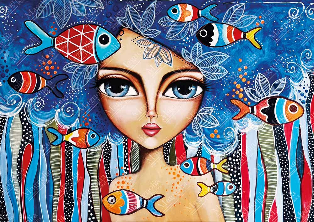 Lady with Fish People Jigsaw Puzzle