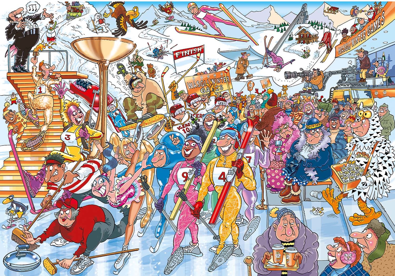 jumbo ミステリー　ジグソーパズル　1000*2ピース19172 Wasgij Mystery 22: Winter Games! - 1000 Piece Jigsaw Puzzle