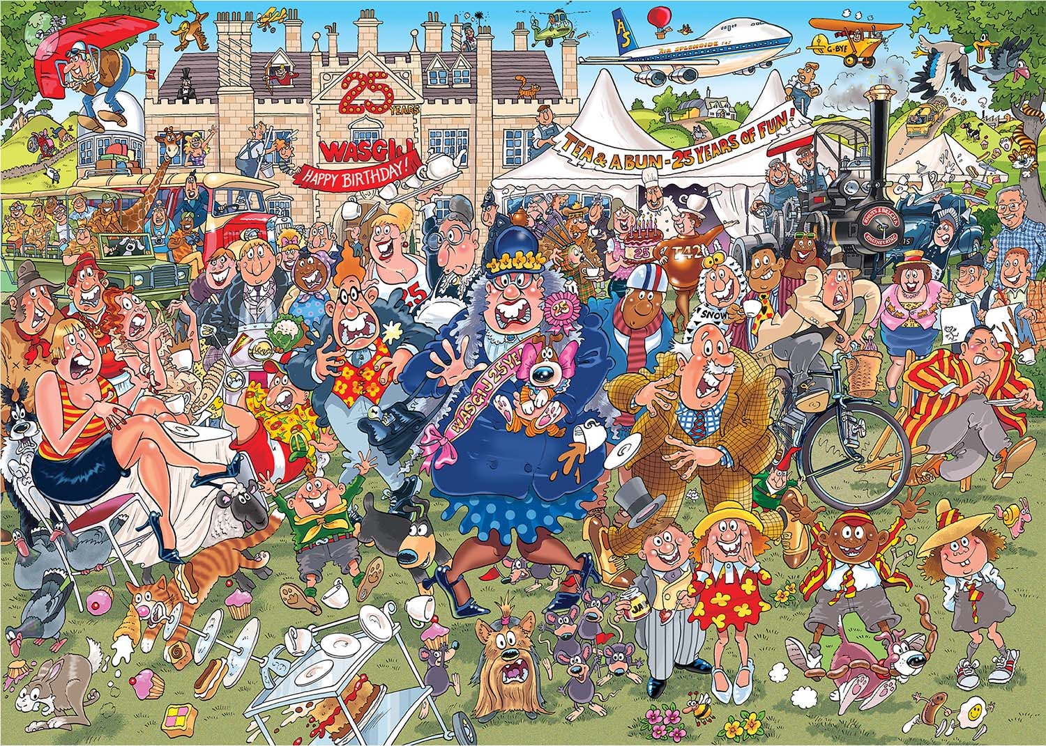 Wasgij Original 40: 25th Anniversary Garden Party! 2 x 1000 Cartoon