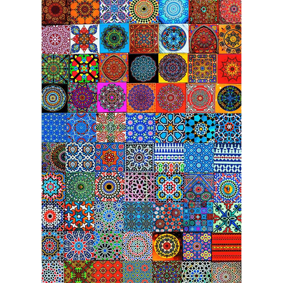 Colorful Fridge Magnets Pattern & Geometric Jigsaw Puzzle