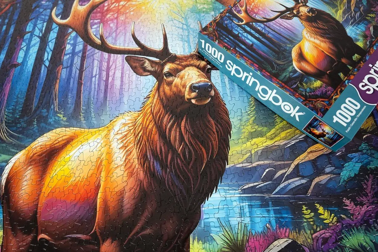 Stained Glass Elk Animals