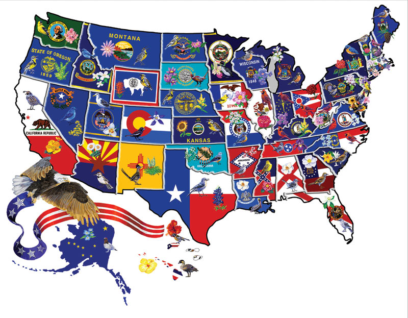 America the Beautiful Birds Shaped Puzzle