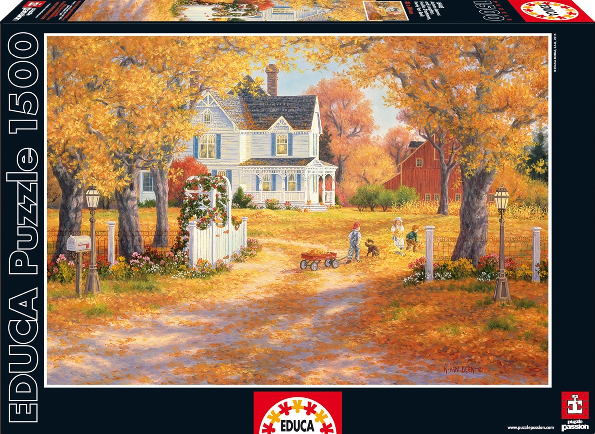 Autumn Leaves and Laughter - Scratch and Dent Countryside Jigsaw Puzzle