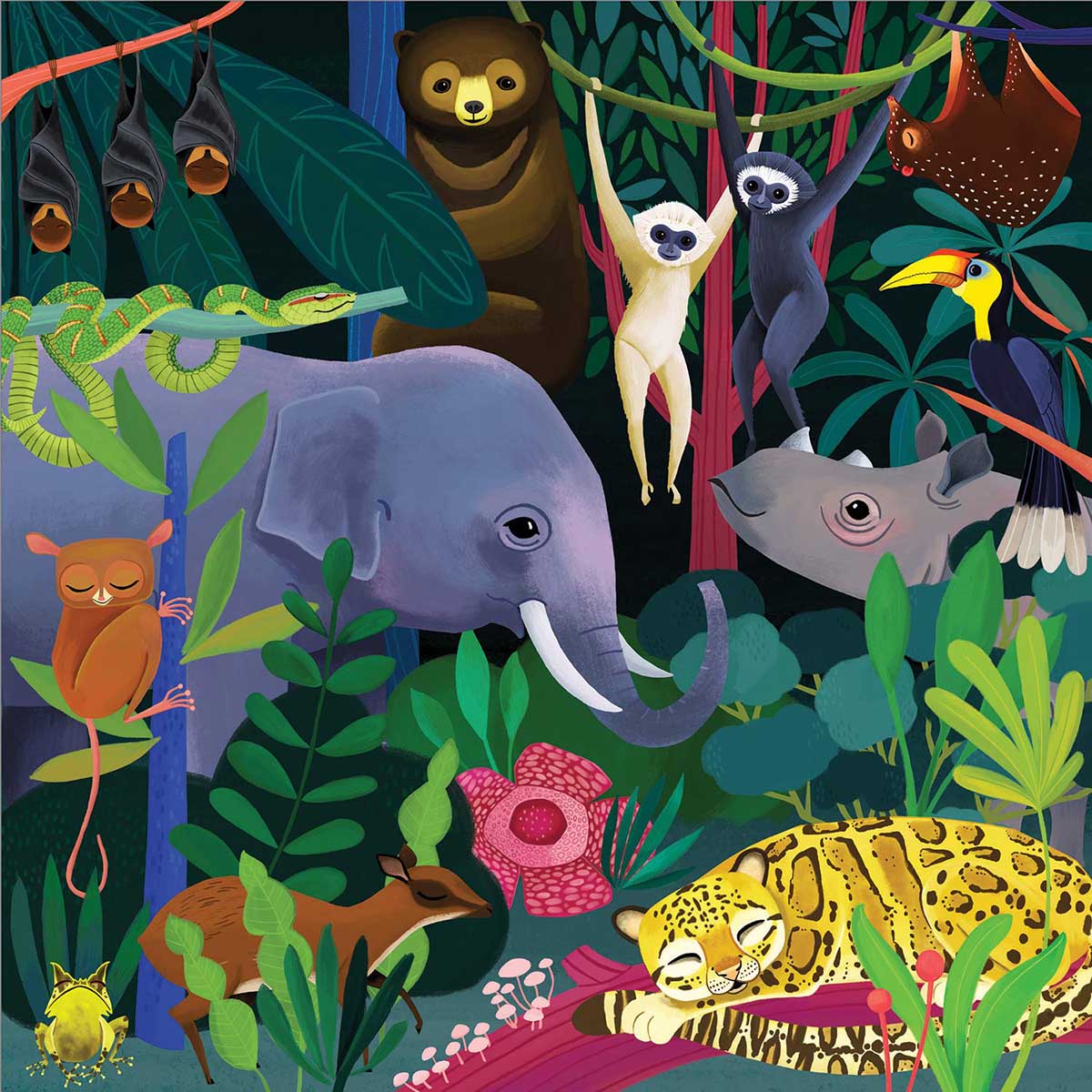 Jungle Illuminated Animals Glow in the Dark Puzzle