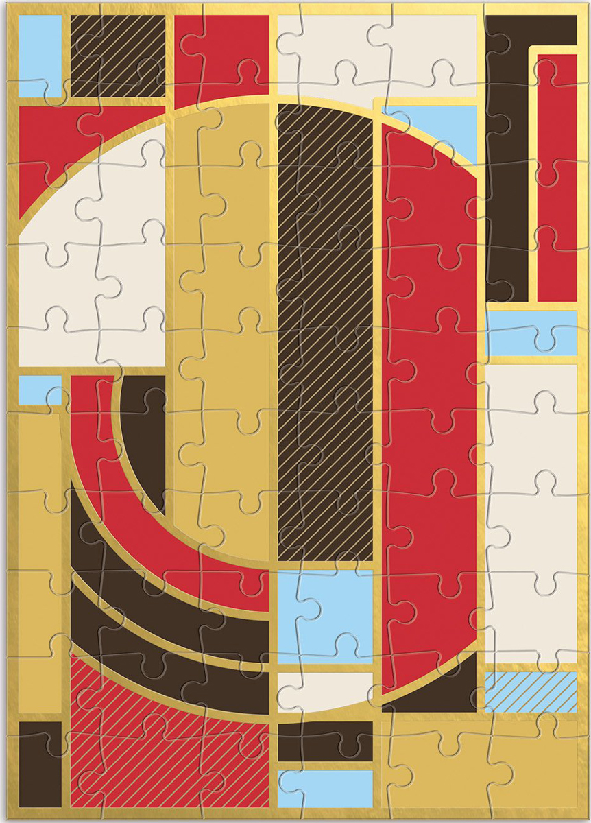 Frank Lloyd Wright Hoffman Rug Greeting Card Puzzle Contemporary & Modern Art Jigsaw Puzzle