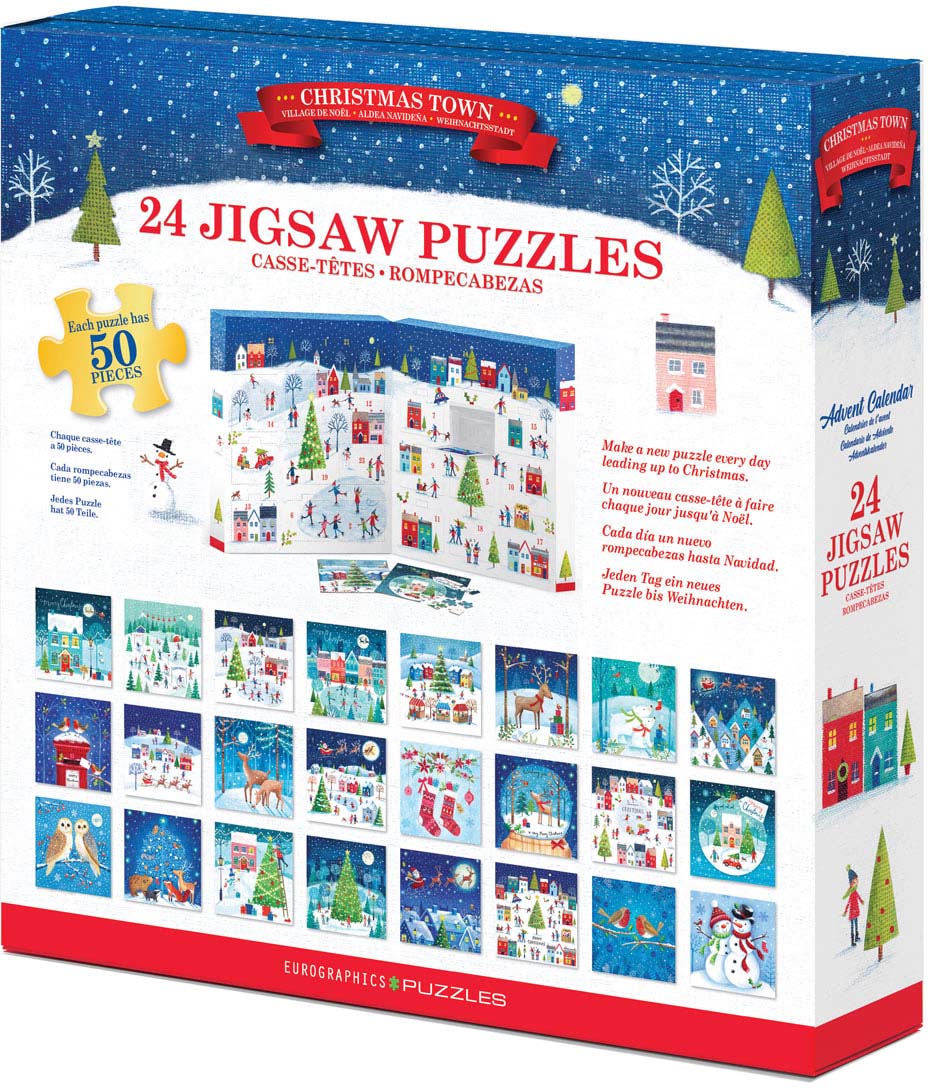 Puzzle Advent Calendar Christmas Town, 24 Wonderful Puzzles / 50