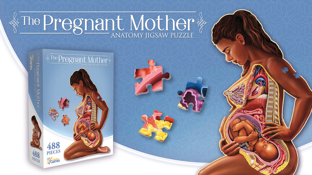 Dr. Livingston's Anatomy Jigsaw Puzzle: The Pregnant Mother Science Shaped Puzzle